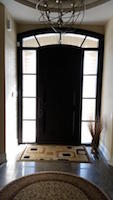 Fiberglass Arch Door with Sidelites and matching tansom interior look