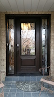 Fiberglass door with 2 sidelites and Martina Wrought Iron