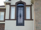 Mastergrain Full Frosted Glass and Transom with External Iron grill