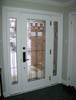 Mastergrain Full Glass Doorlite with Panel Sidelites and Decorative Glass