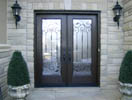 Mastergrain Oak grain Flush Panel with Royalton Iron Doorlites