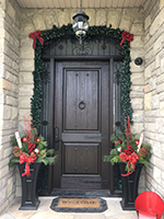 Plank door with Iron sidelites and Transom